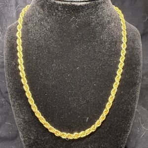 Elegant Gold Rope Chain Necklace